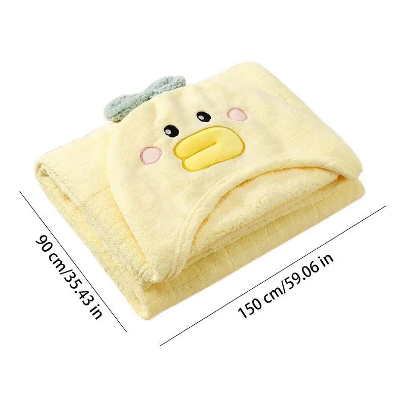Kids Hooded Bath Towel Duck Bath Towel Wrap for Kids Soft Large Beach Towel Bathrobe Absorbent Beach Hooded Poncho for 0-6 Years