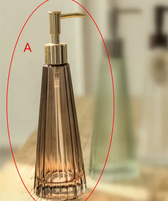 WHYOU-Retro Glass Bottle, Hand Washing Liquid, Emulsion Soap Dispenser, Bathroom Decoration Accessories, 1Piece