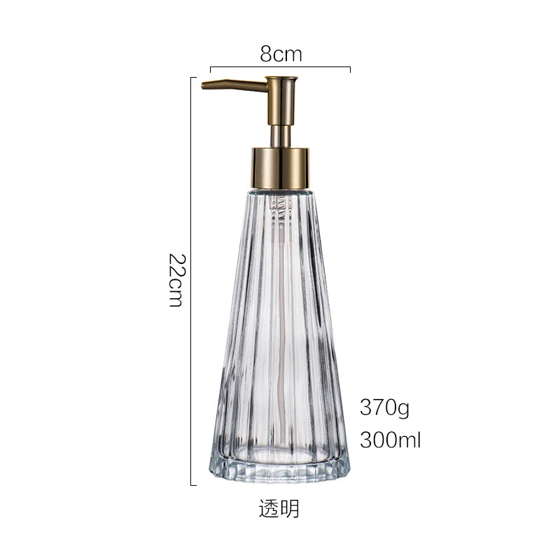 WHYOU-Retro Glass Bottle, Hand Washing Liquid, Emulsion Soap Dispenser, Bathroom Decoration Accessories, 1Piece