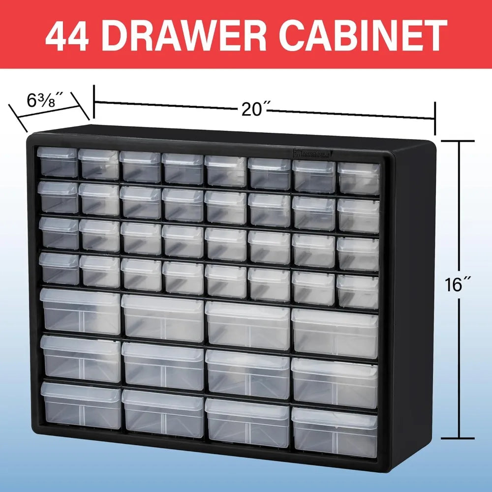 Plastic Drawer Storage Cabinet with 44 Drawers for Garage Organization Beads Building Bricks Teacher Toolbox Makeup Organizer
