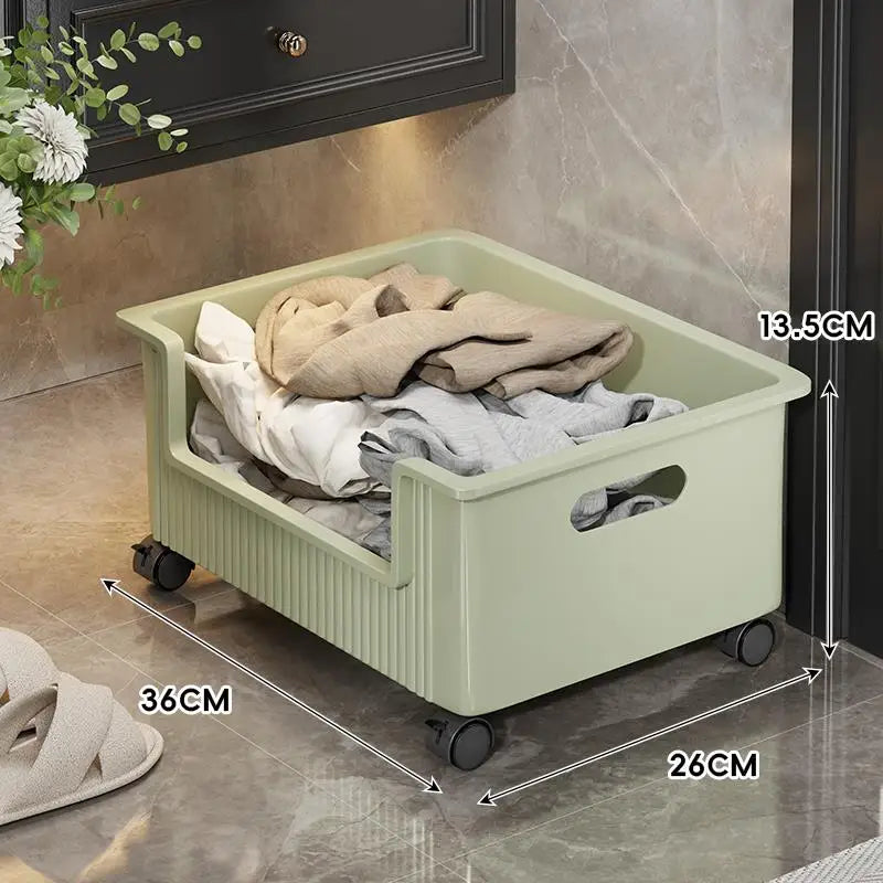 Bathroom Laundry Basket Multi-Functional Storage Rack with Wheels for Dirty Clothes Bath Towels under Sink Organizer