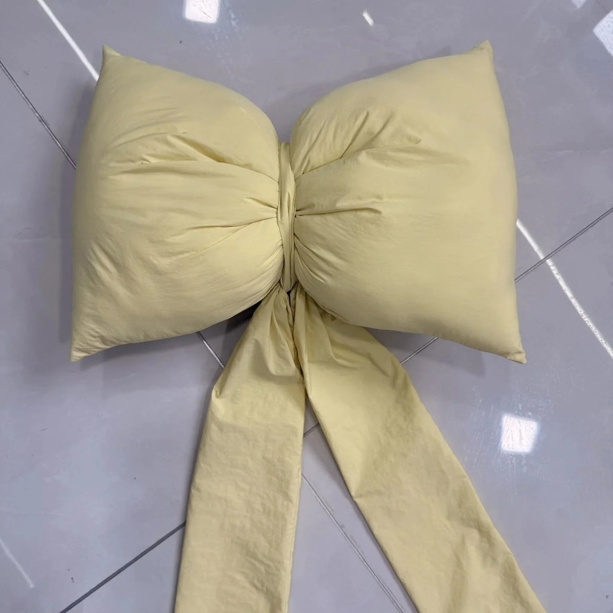 Light Blue Bow Throw Pillow 3D Stereo Bow‑knot Cushion Soft Plush Decorative Pillow for Sofa Bed Bedroom Home Decor