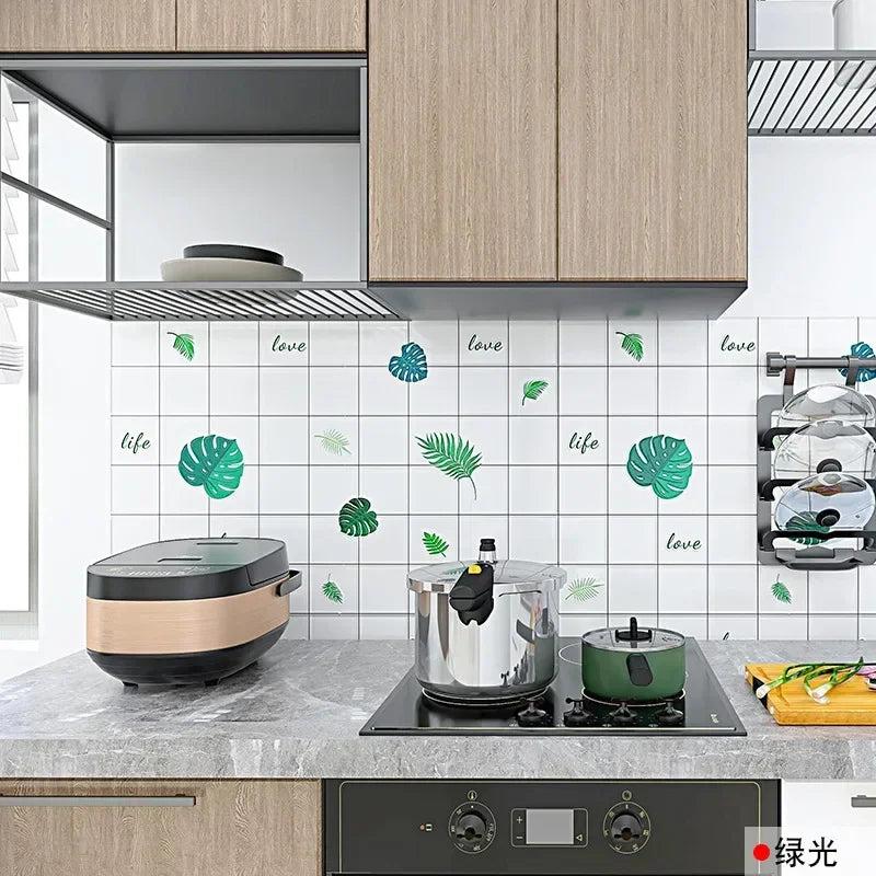 Kitchen Stove Oil-proof Sticker Waterproof High Temperature Resistant Wallpapers Kitchen Decoration Self Adhesive Contact Paper