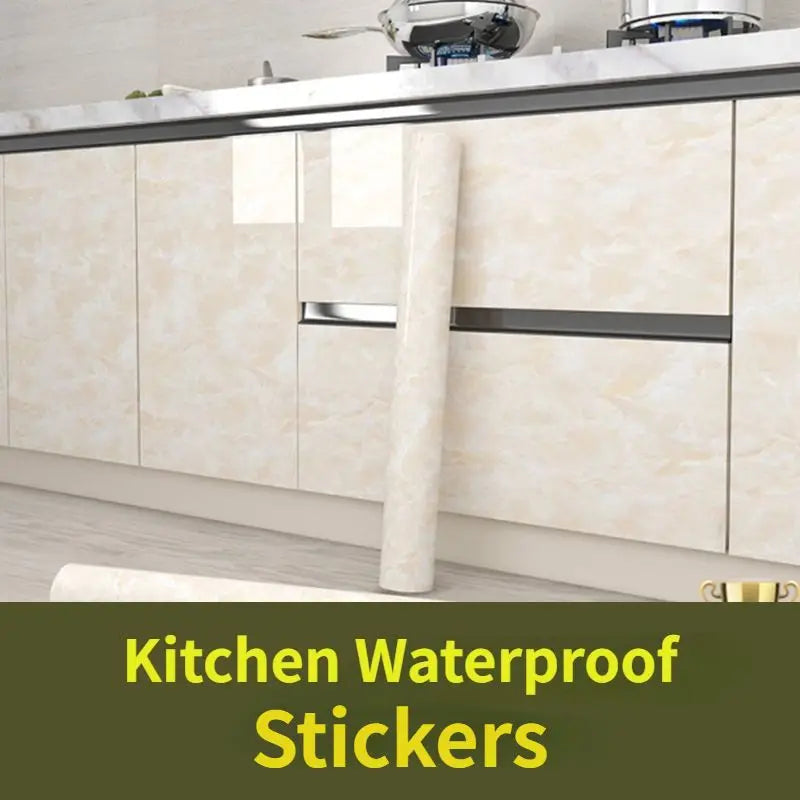 Kitchen Cabinets Furniture Renovation Stickers Oil Proof Mould-Proof Waterproof Self-adhesive Wallpaper Kitchen Decoration
