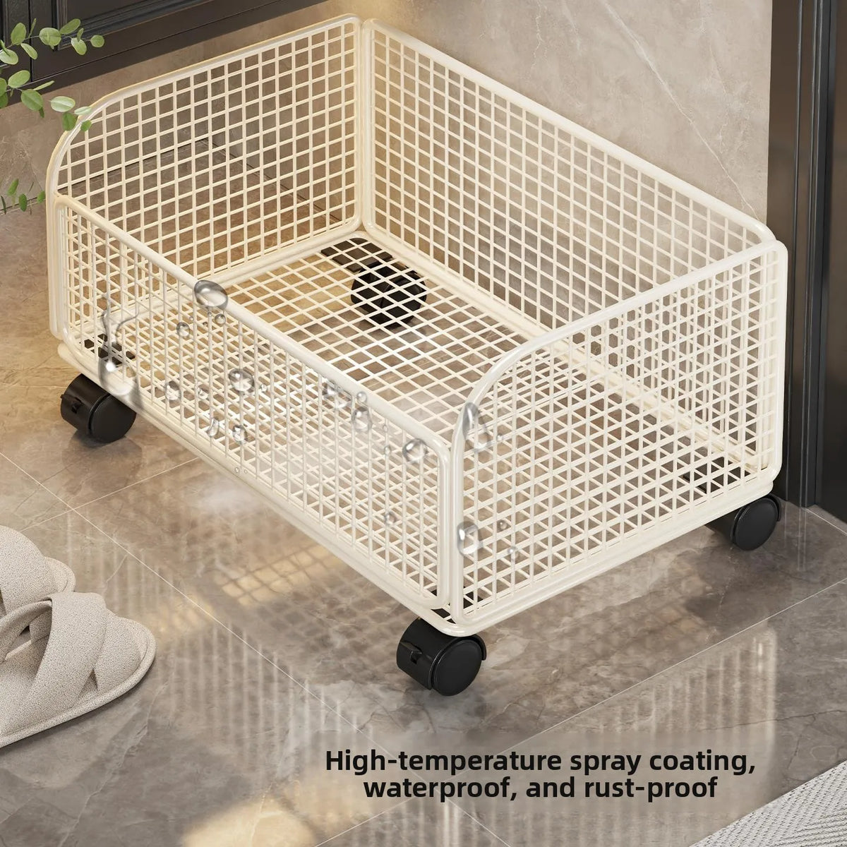 Bathroom Laundry Basket Multi-Functional Storage Rack with Wheels for Dirty Clothes Bath Towels under Sink Organizer