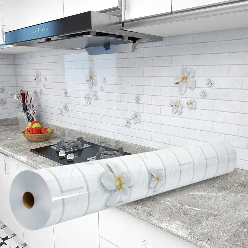 Kitchen Stove Oil-proof Sticker Waterproof High Temperature Resistant Wallpapers Kitchen Decoration Self Adhesive Contact Paper