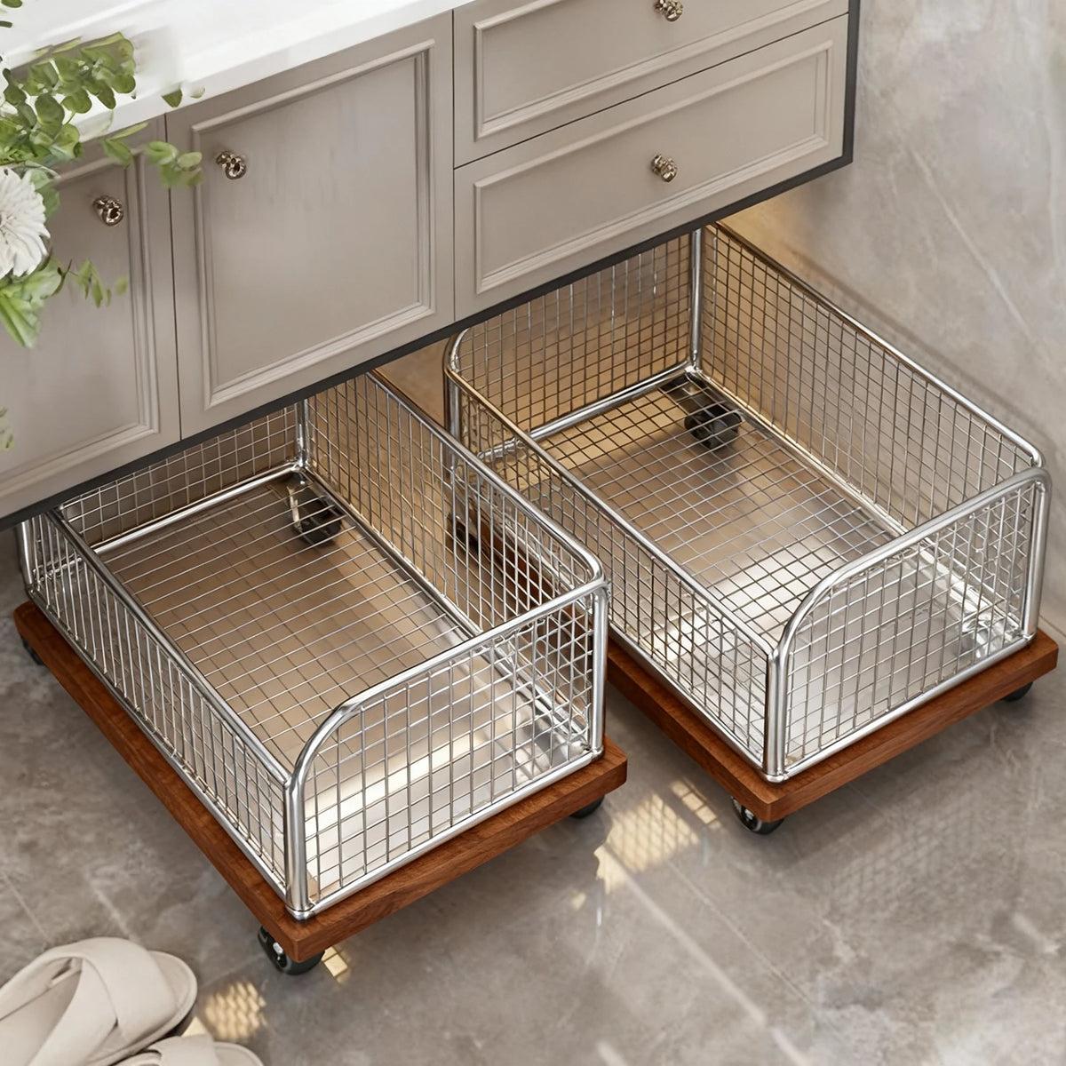 Bathroom Laundry Basket Multi-Functional Storage Rack with Wheels for Dirty Clothes Bath Towels under Sink Organizer