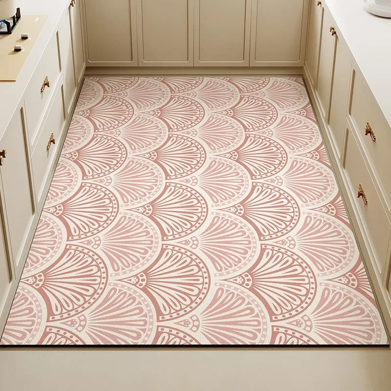 Carpet for Kitchen Pvc Floor Mat Large Size Waterproof Non-slip Carpets Leather Anti-oil Foot Mats Retro Home Decoration Rug