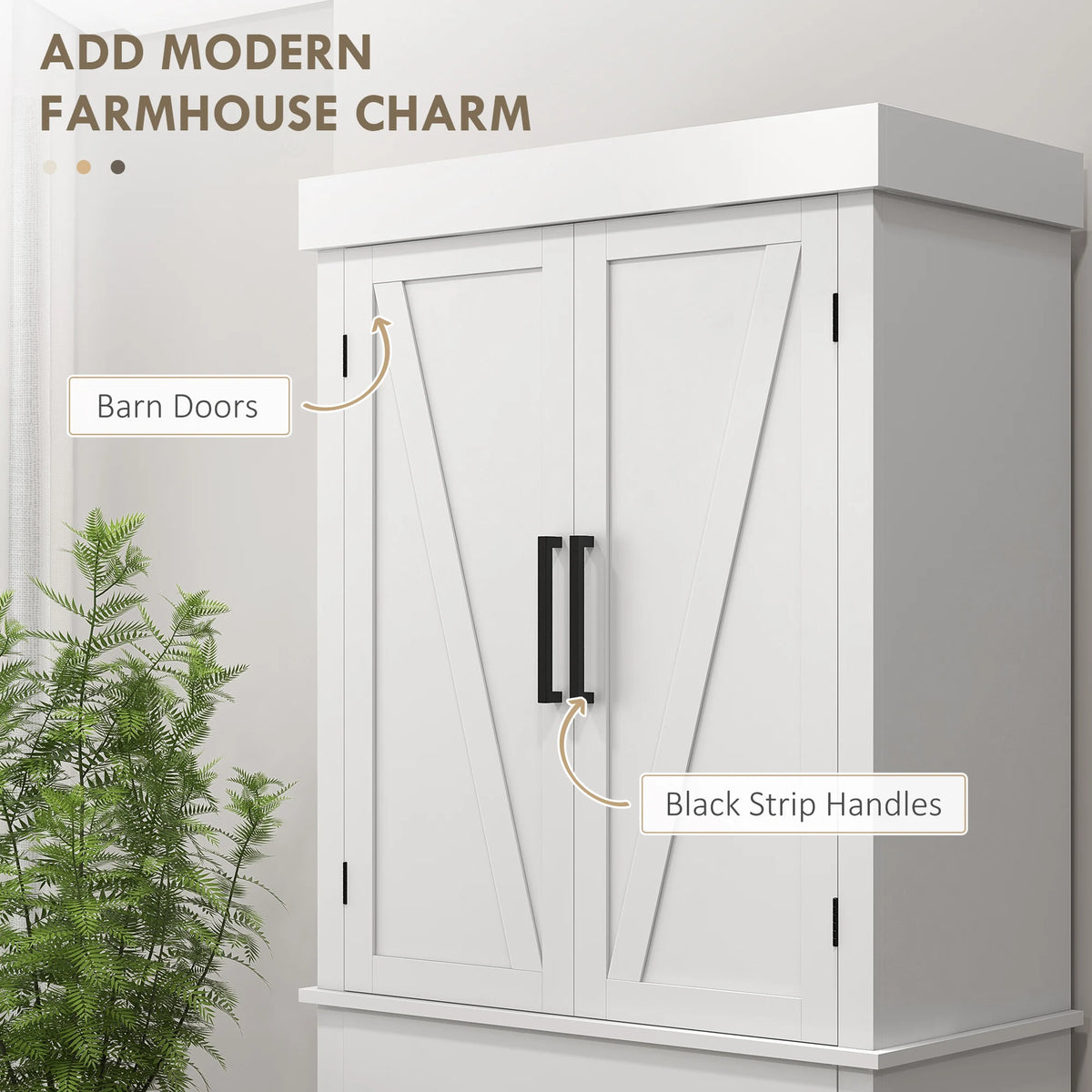 Homcom 72" Tall Kitchen Pantry Storage Cabinet with Barn Doors and Drawer