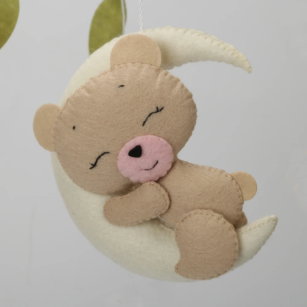Boho mobile girl Baby shower gift Teddy Bear baby Girl Mobile Nursery decor
