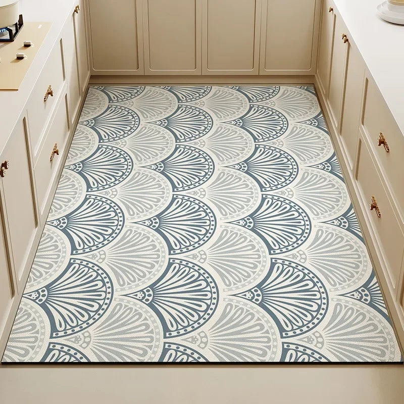 Carpet for Kitchen Pvc Floor Mat Large Size Waterproof Non-slip Carpets Leather Anti-oil Foot Mats Retro Home Decoration Rug