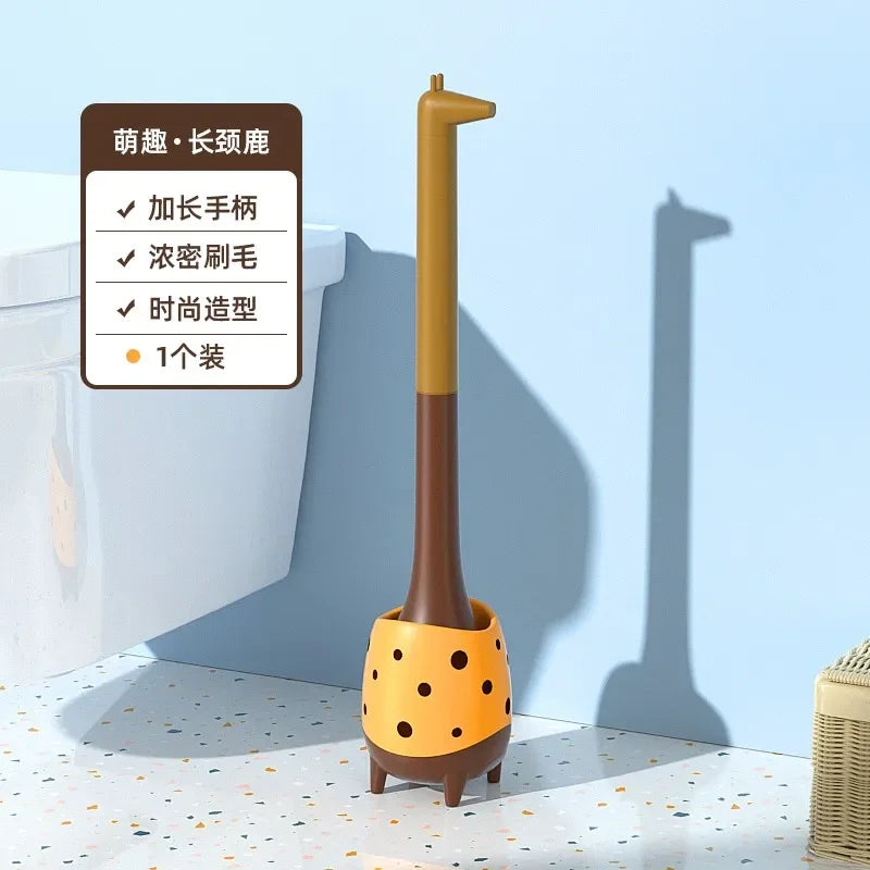 Cute Dinosaur Toilet Brush Convenient Cleaning Tools Toilet Decoration Cartoon Animal Dinosaur Toilet Brush Bathroom Decoration