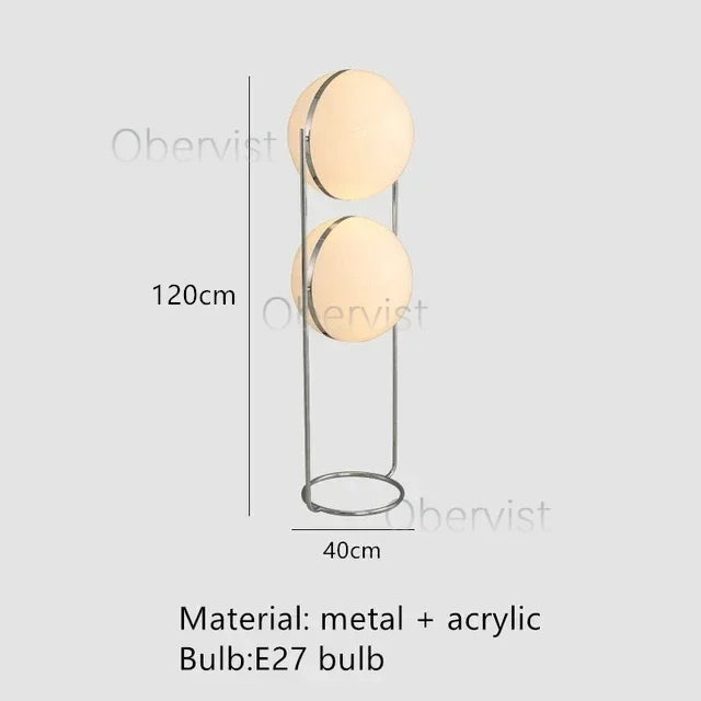 Modern Minimalist LED Floor Lamp Chrome Metal White Acrylic Ball Style for Living Room Sofa Home Decor Atmosphere