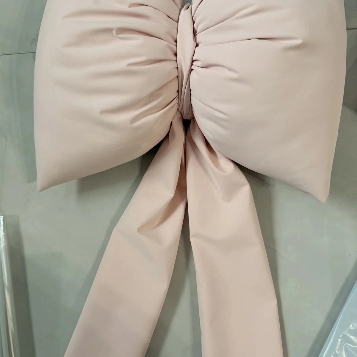 Light Blue Bow Throw Pillow 3D Stereo Bow‑knot Cushion Soft Plush Decorative Pillow for Sofa Bed Bedroom Home Decor