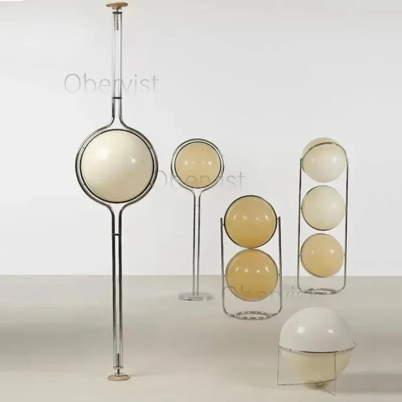Modern Minimalist LED Floor Lamp Chrome Metal White Acrylic Ball Style for Living Room Sofa Home Decor Atmosphere