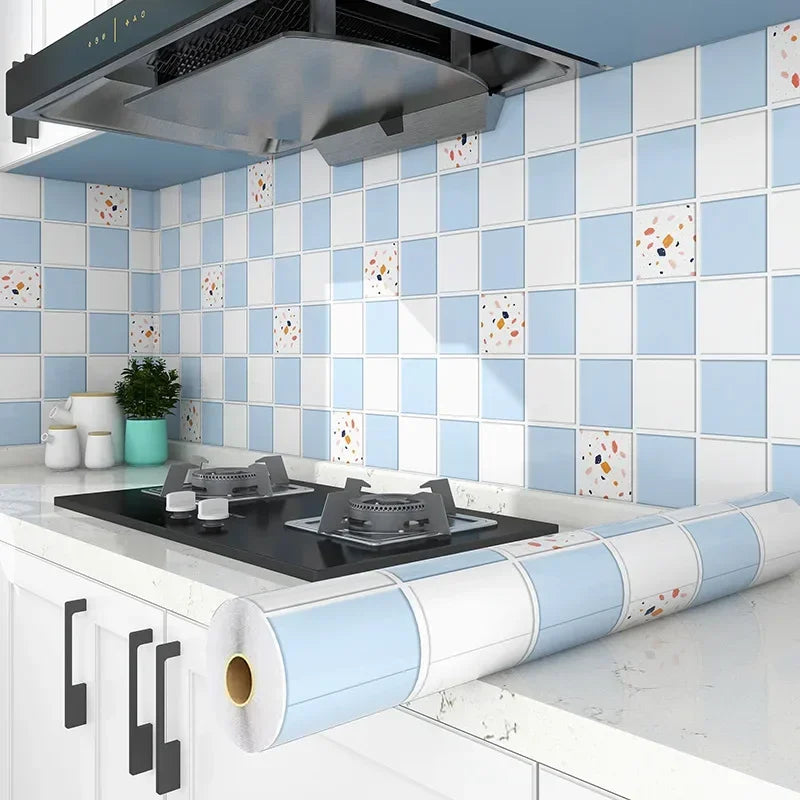 Kitchen Stove Oil-proof Sticker Waterproof High Temperature Resistant Wallpapers Kitchen Decoration Self Adhesive Contact Paper