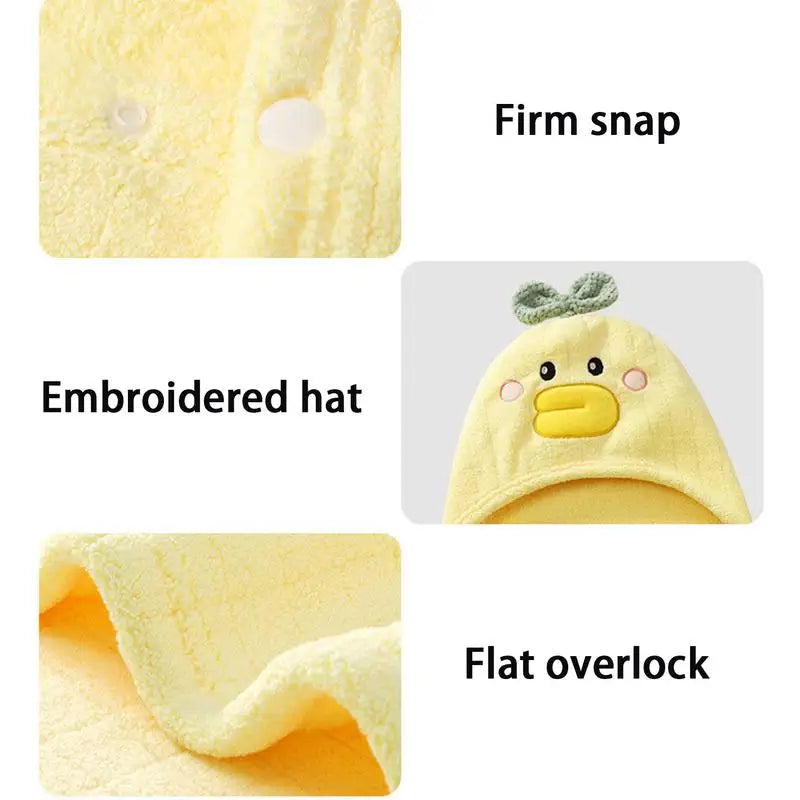 Kids Hooded Bath Towel Duck Bath Towel Wrap for Kids Soft Large Beach Towel Bathrobe Absorbent Beach Hooded Poncho for 0-6 Years