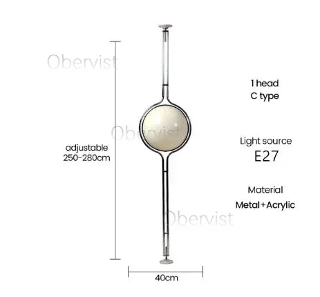 Modern Minimalist LED Floor Lamp Chrome Metal White Acrylic Ball Style for Living Room Sofa Home Decor Atmosphere