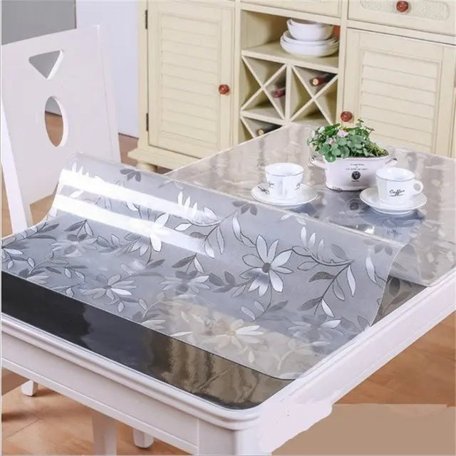 3.0mm PVC Transparent Tablecloth Rectangle Waterproof Table Cover Oilproof Table Cloths Soft Glass Cloth Kitchen Decoration