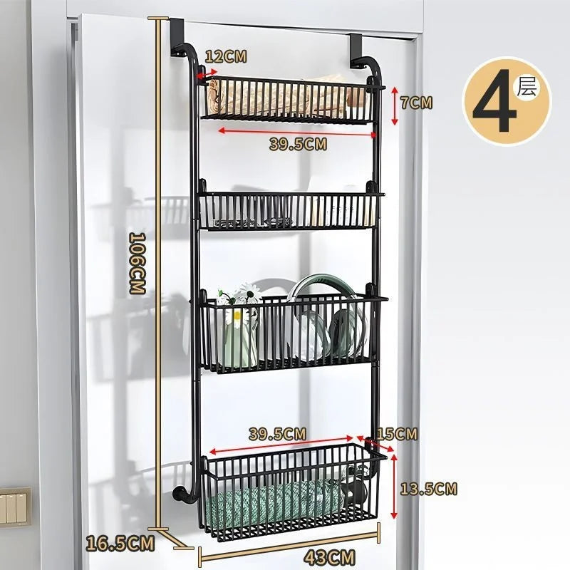 106cm Wall Mounted Storage Rack No Drilling Shower Shelf Narrow Bathroom Organizer Over Door Toilet Cabinet Side Hanging Holder