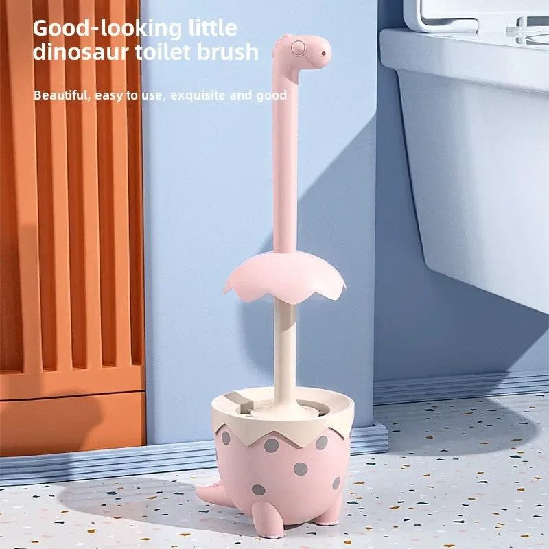 Cute Dinosaur Toilet Brush Convenient Cleaning Tools Toilet Decoration Cartoon Animal Dinosaur Toilet Brush Bathroom Decoration