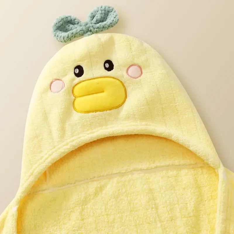 Kids Hooded Bath Towel Duck Bath Towel Wrap for Kids Soft Large Beach Towel Bathrobe Absorbent Beach Hooded Poncho for 0-6 Years