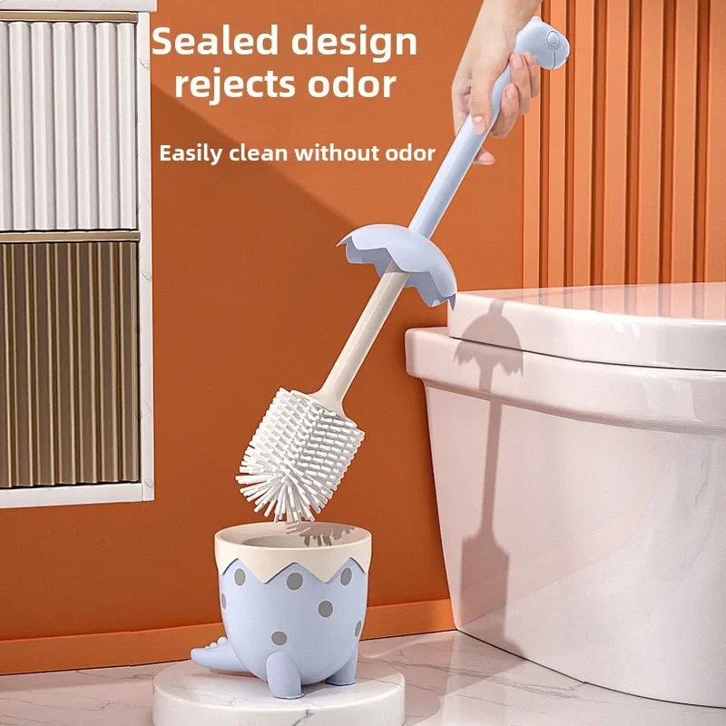 Cute Dinosaur Toilet Brush Convenient Cleaning Tools Toilet Decoration Cartoon Animal Dinosaur Toilet Brush Bathroom Decoration