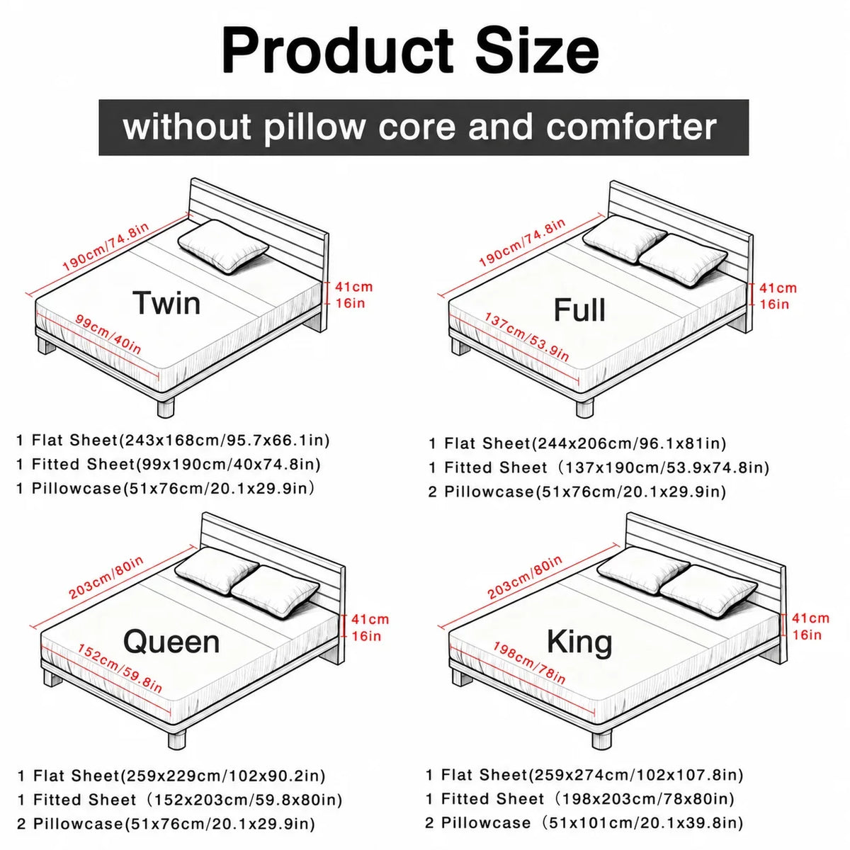 3/4-Piece Bamboo Fiber Bedding - Hypoallergenic and Temperature-Regulating, Suitable for All Seasons to Care for Deep Sleepers, Luxurious Bedding with Deep Pockets, Wrinkle-Resistant and No Ironing Needed, Great for Room and
