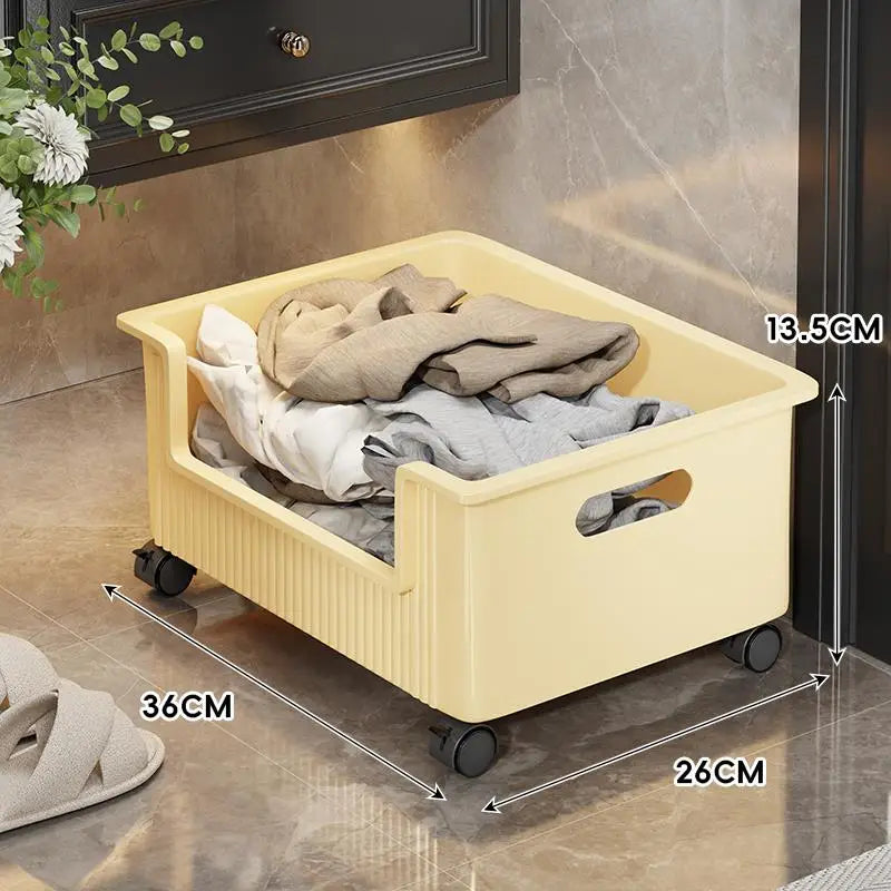 Bathroom Laundry Basket Multi-Functional Storage Rack with Wheels for Dirty Clothes Bath Towels under Sink Organizer