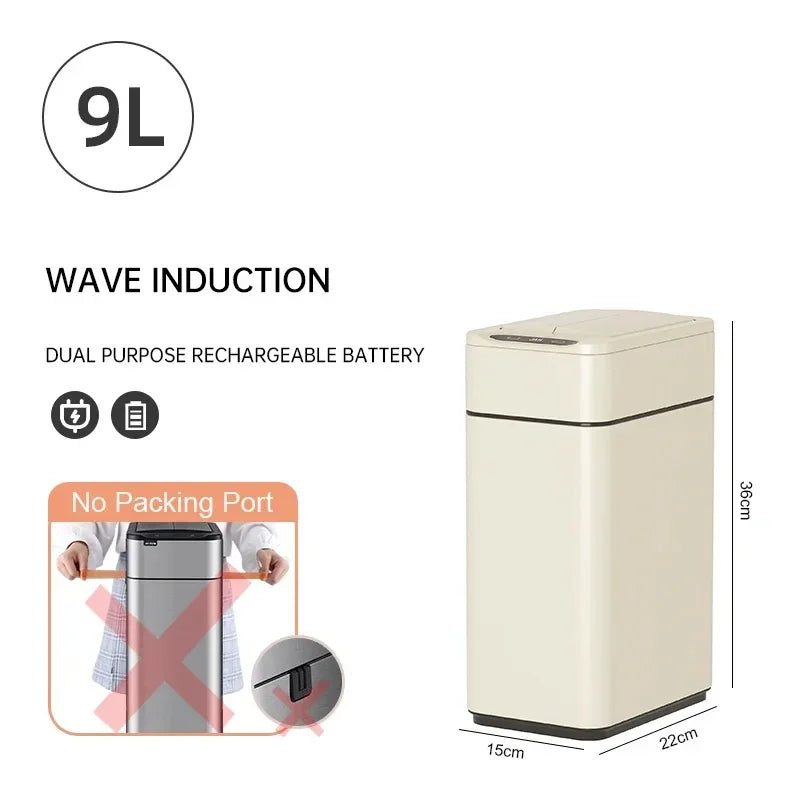 15L 20L 30L 40L 50L 60L Smart Trash Can Stainless Steel Waste bin High Trash Cans Garbage Bin for Kitchen Trash Can Wastebasket