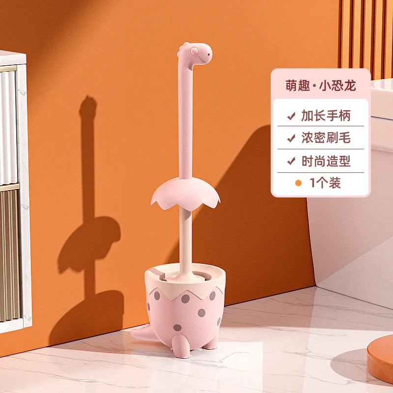 Cute Dinosaur Toilet Brush Convenient Cleaning Tools Toilet Decoration Cartoon Animal Dinosaur Toilet Brush Bathroom Decoration