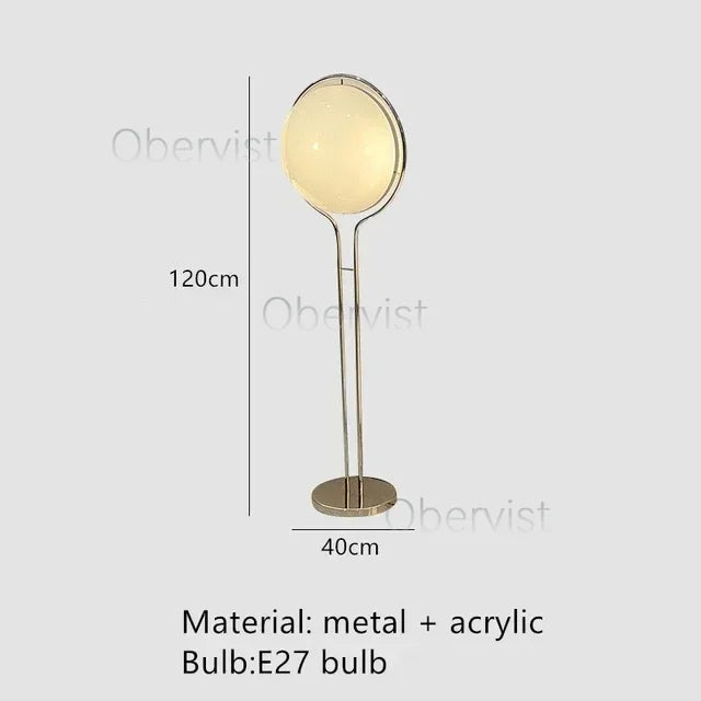 Modern Minimalist LED Floor Lamp Chrome Metal White Acrylic Ball Style for Living Room Sofa Home Decor Atmosphere