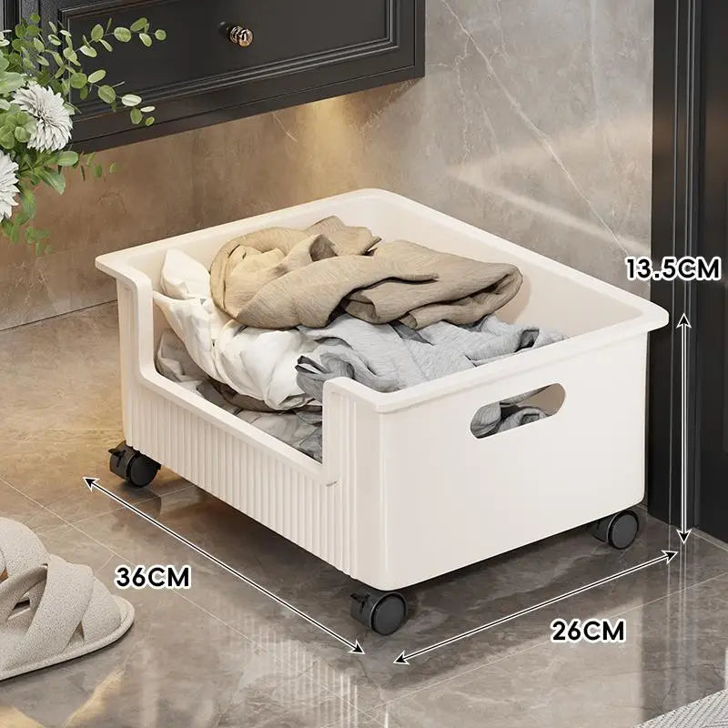 Bathroom Laundry Basket Multi-Functional Storage Rack with Wheels for Dirty Clothes Bath Towels under Sink Organizer