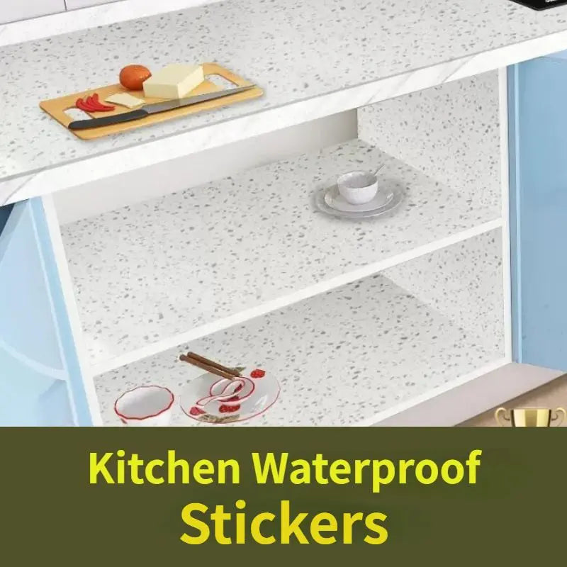 Kitchen Cabinets Furniture Renovation Stickers Oil Proof Mould-Proof Waterproof Self-adhesive Wallpaper Kitchen Decoration