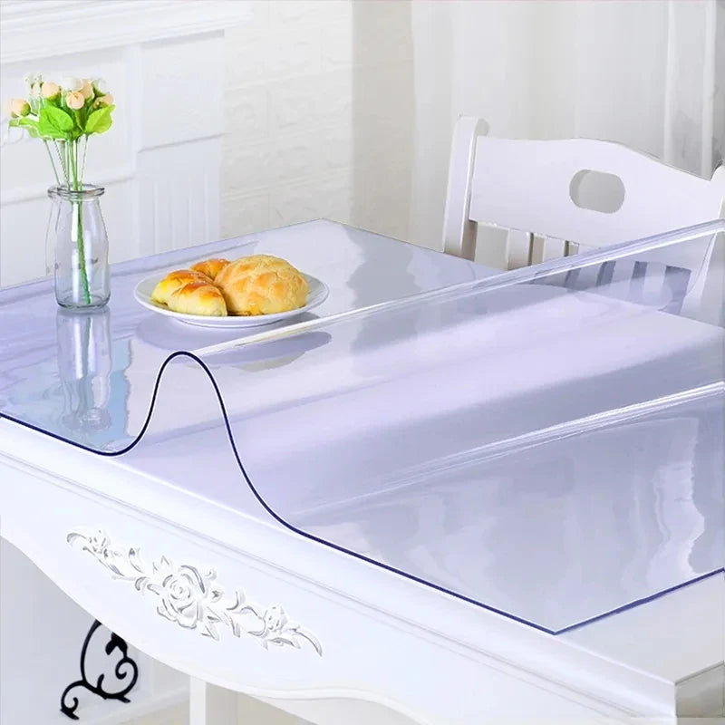 3.0mm PVC Transparent Tablecloth Rectangle Waterproof Table Cover Oilproof Table Cloths Soft Glass Cloth Kitchen Decoration