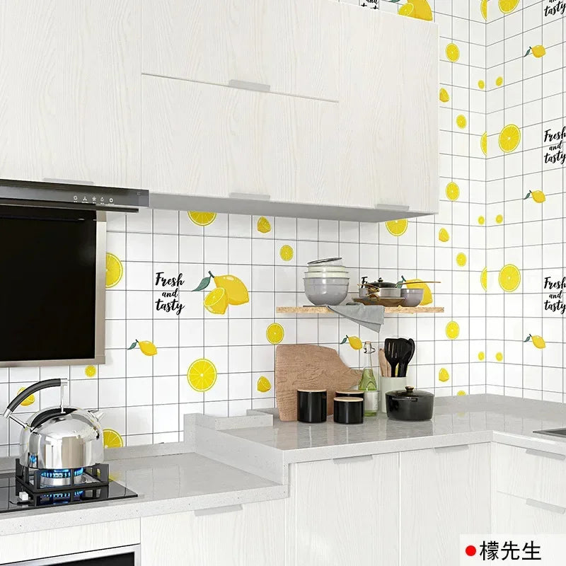 Kitchen Stove Oil-proof Sticker Waterproof High Temperature Resistant Wallpapers Kitchen Decoration Self Adhesive Contact Paper