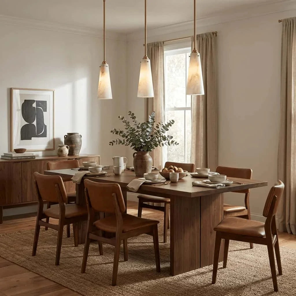 Multi-Head Alabaster Designer Pendant Light French Retro Hanging Lights for Living Room Dining Modern Minimalist Home Decor