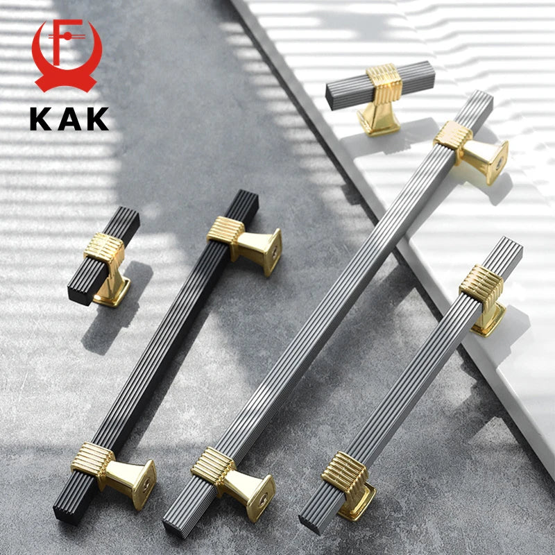 KAK Fashion Gold Kitchen Cabinet Knobs and Handles Zinc Alloy Black Long Furniture Handle Cupboard Door Pulls 1000mm Hardware