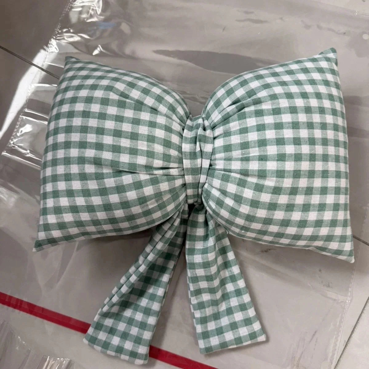 Light Blue Bow Throw Pillow 3D Stereo Bow‑knot Cushion Soft Plush Decorative Pillow for Sofa Bed Bedroom Home Decor