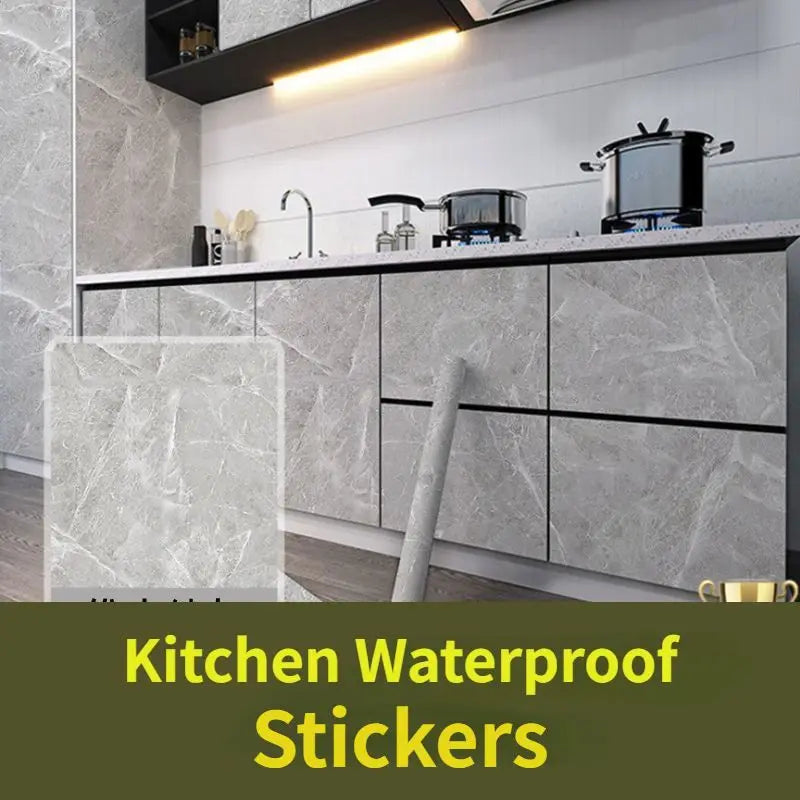 Kitchen Cabinets Furniture Renovation Stickers Oil Proof Mould-Proof Waterproof Self-adhesive Wallpaper Kitchen Decoration