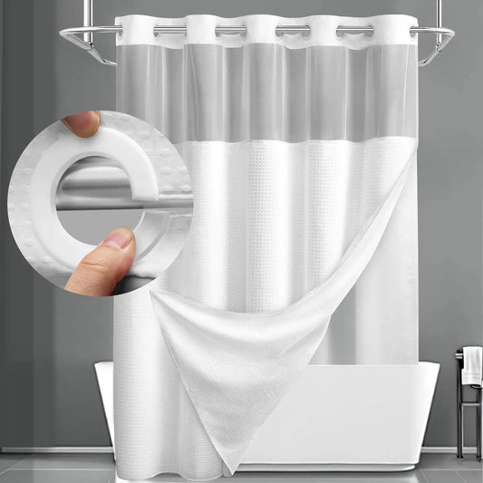 Double-Layer Shower Curtain Waterproof Shower Cover Bathroom Shower Curtain for Home Hotel