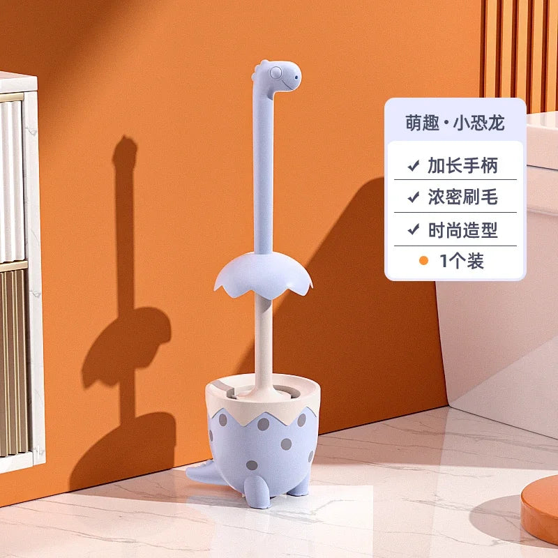 Cute Dinosaur Toilet Brush Convenient Cleaning Tools Toilet Decoration Cartoon Animal Dinosaur Toilet Brush Bathroom Decoration