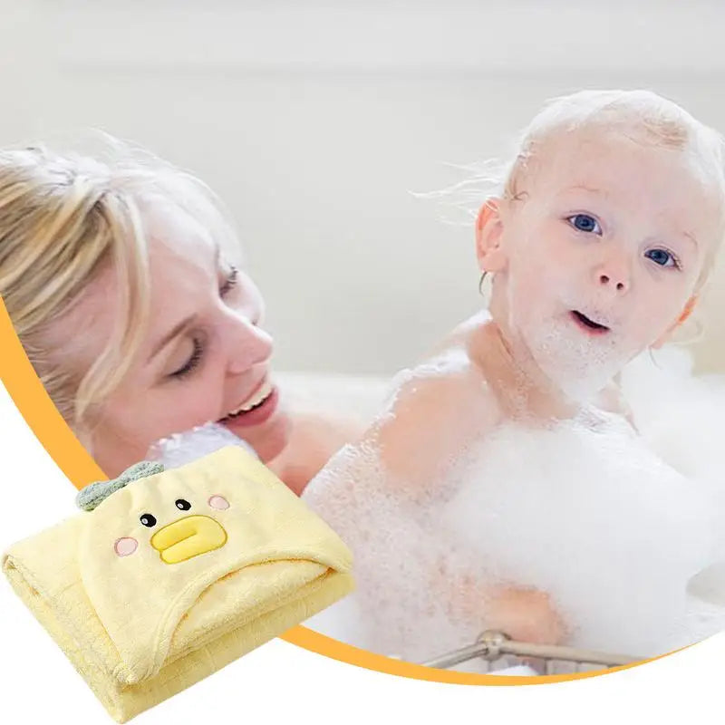 Kids Hooded Bath Towel Duck Bath Towel Wrap for Kids Soft Large Beach Towel Bathrobe Absorbent Beach Hooded Poncho for 0-6 Years
