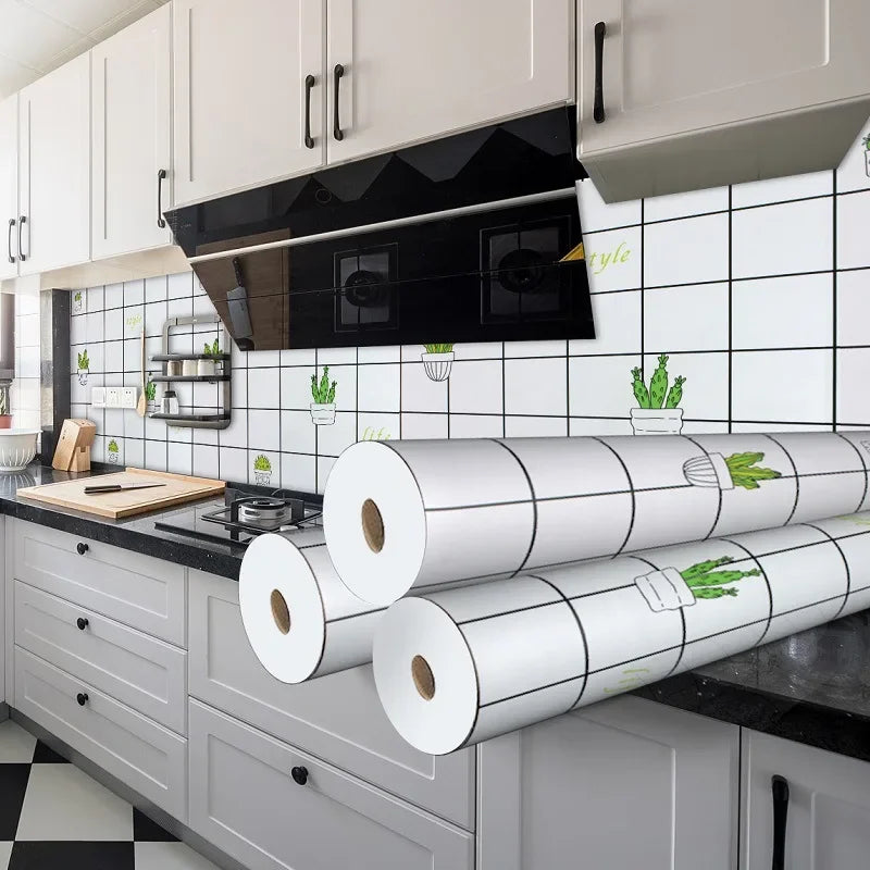 Kitchen Stove Oil-proof Sticker Waterproof High Temperature Resistant Wallpapers Kitchen Decoration Self Adhesive Contact Paper