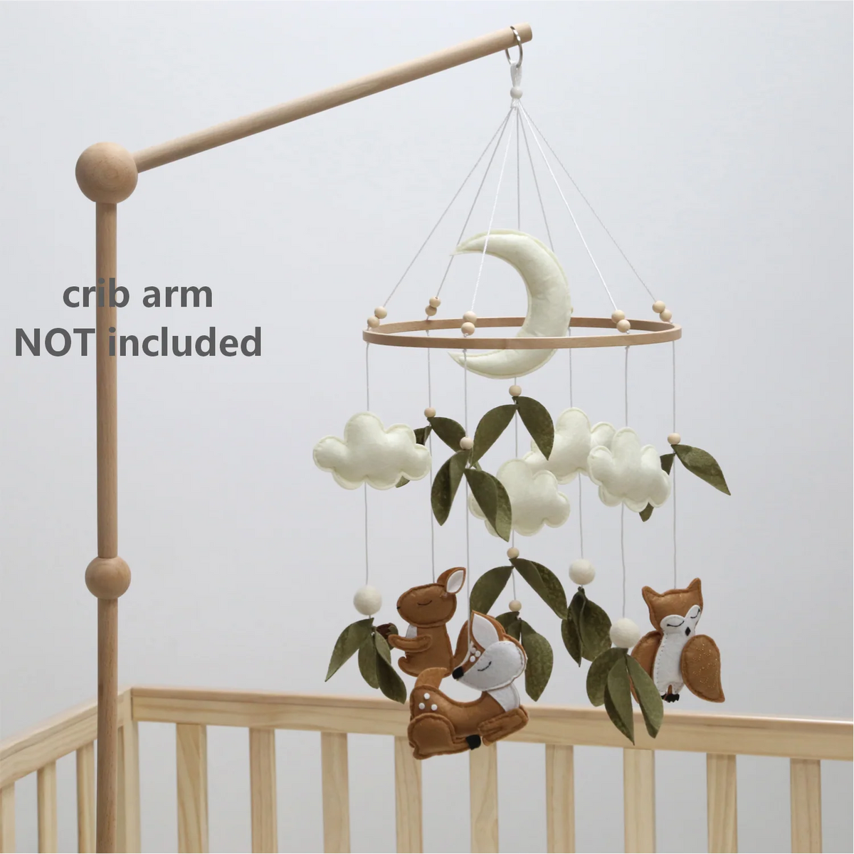 Woodland Baby Mobile Forest Animals Squirrel Owl Deer Nursery Decor Baby Crib Mobile