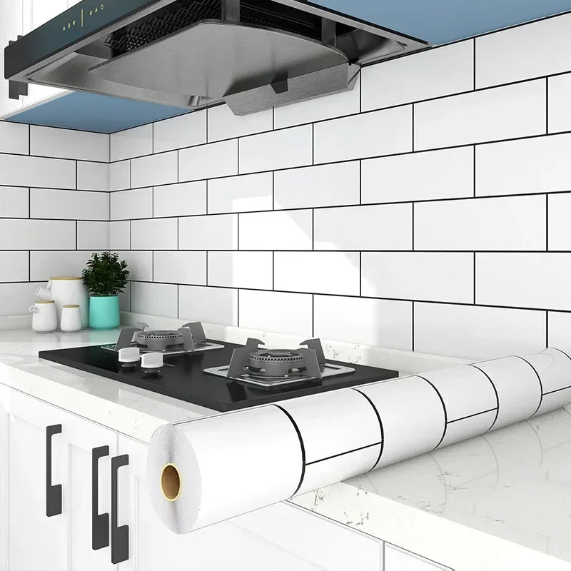 Kitchen Stove Oil-proof Sticker Waterproof High Temperature Resistant Wallpapers Kitchen Decoration Self Adhesive Contact Paper