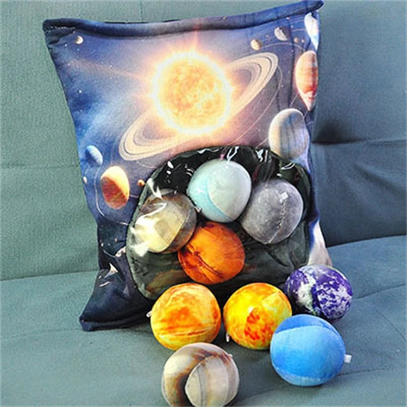 Solar System Plush Planet Set 9 Hanging Stuffed Toys Educational Nursery Decor For Kids Learning Gift Birthday Christmas